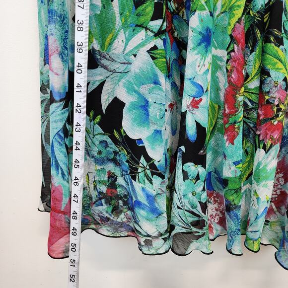 Dressbarn Floral Maxi Dress Size 22W Multicolor Chiffon Flowy Lined Sleeveless - Picture 9 of 11